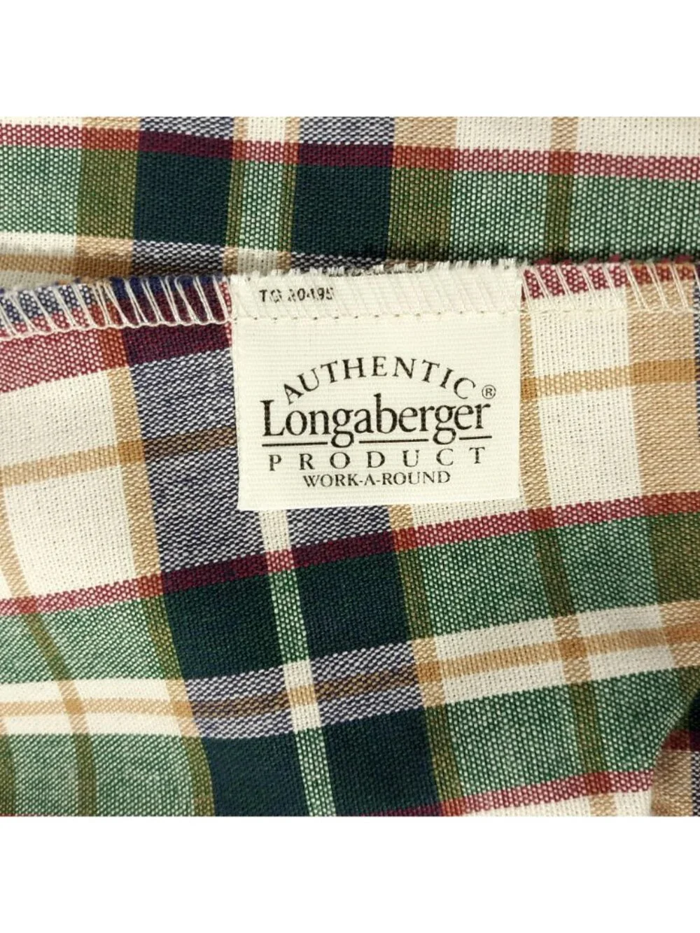Longaberger Work Around Basket Liner #2049528 Woven Traditions Plaid Cotton New!